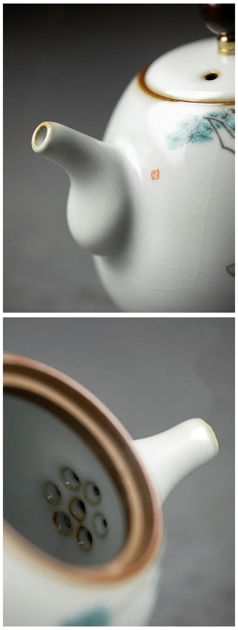 280ml Traditional Ru Kiln Ceramic Teapots Handmade Cute Cat Pattern Kettle Travel Portable Filter Tea Pot Home Tea Set Drinkware