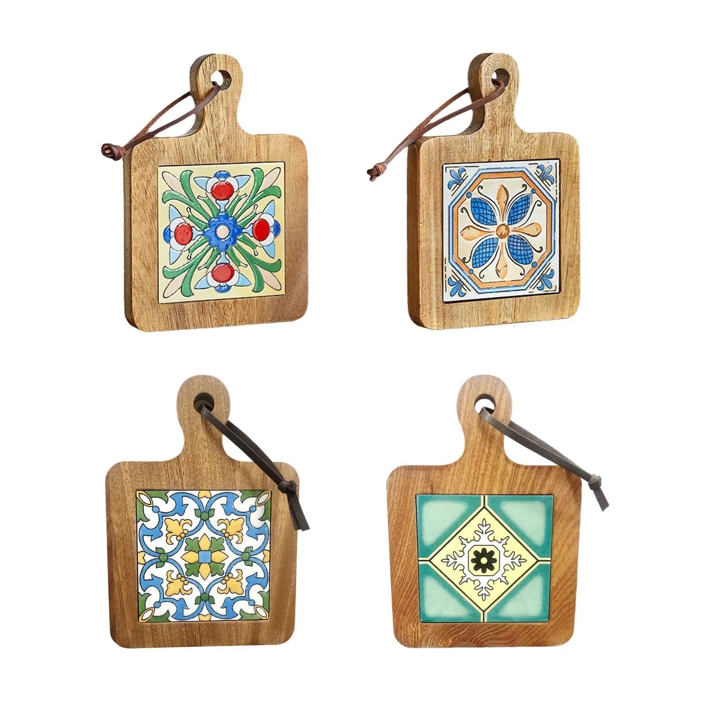 Wood Tiles Pot Mat Novelty Heat Resistant for Hot Tea Coffee Restaurants