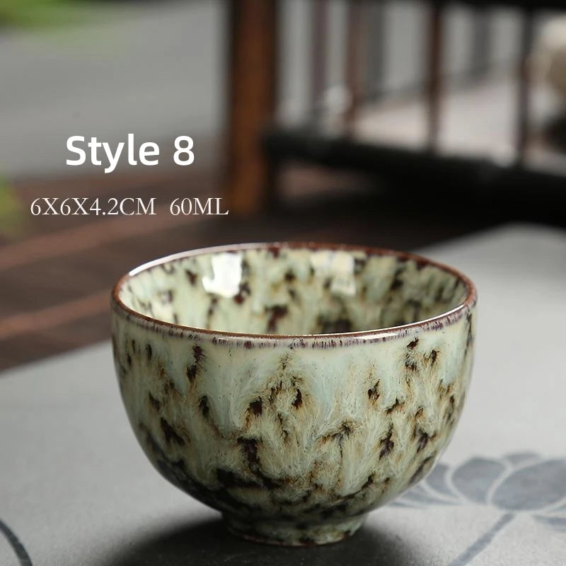 1pcs Mini Tea Bowl Kiln Transformation Ceramic Tea Cup Chinese Kung Fu Teacup Espresso Coffee Cups Household Afternoon Teacups