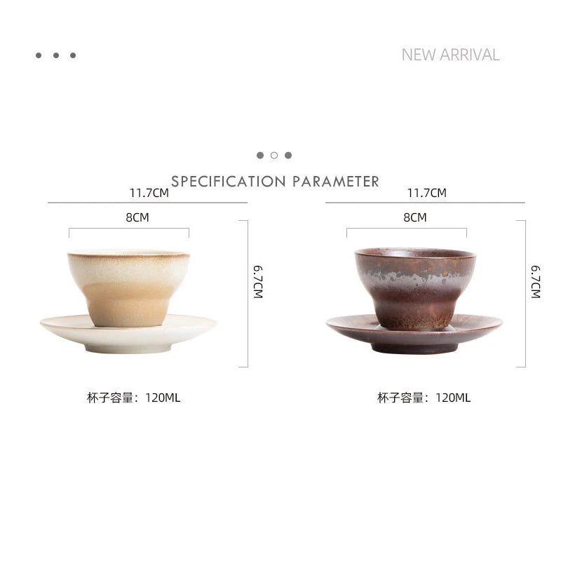 Chinese Retro Coffee Cups and Saucers Concentrated Latte Flower Cups Ceramic Cups Creative Coffee Cups Household Tea Sets