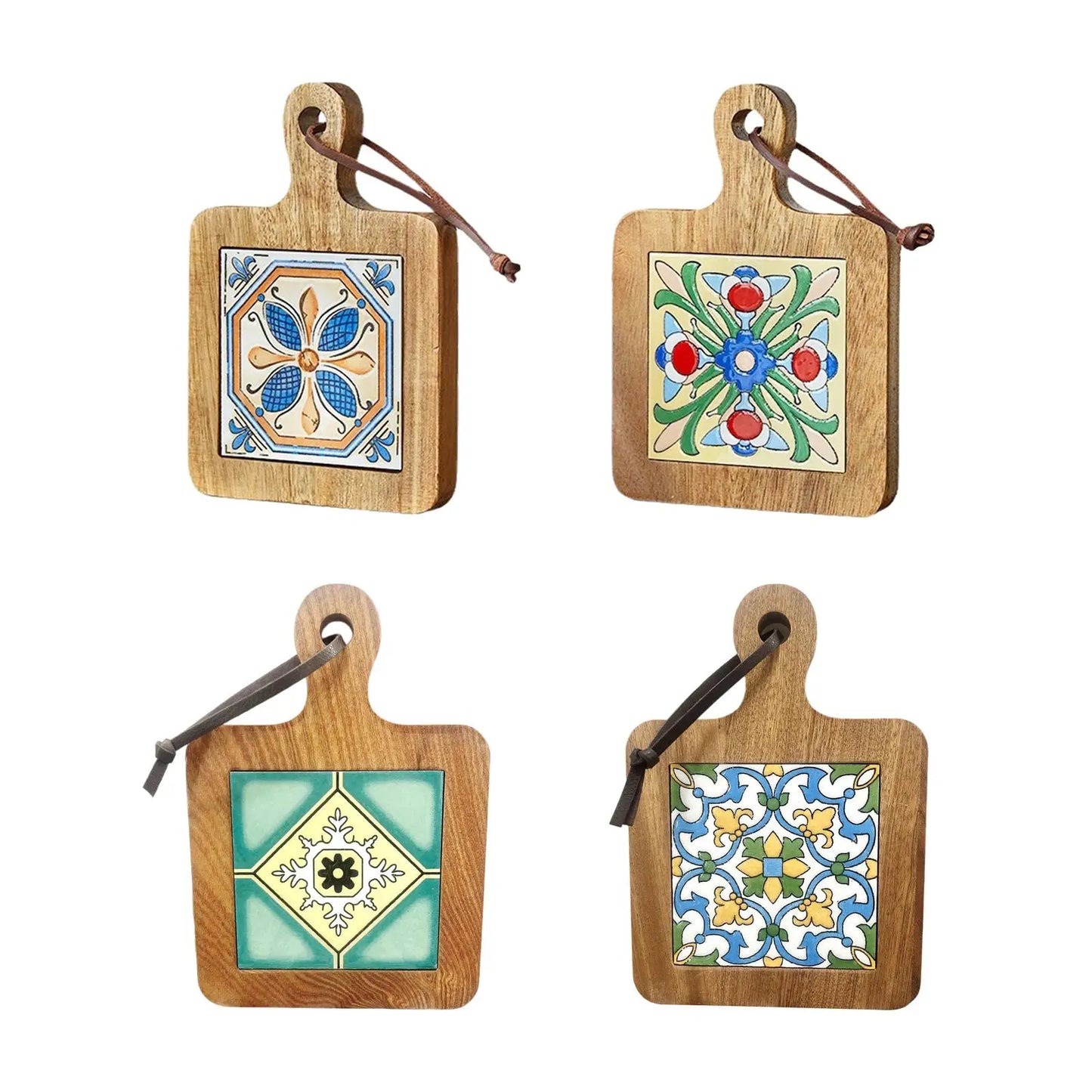 Wood Tiles Pot Mat Novelty Heat Resistant for Hot Tea Coffee Restaurants