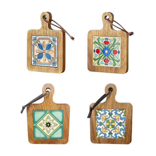 Wood Tiles Pot Mat Novelty Heat Resistant for Hot Tea Coffee Restaurants