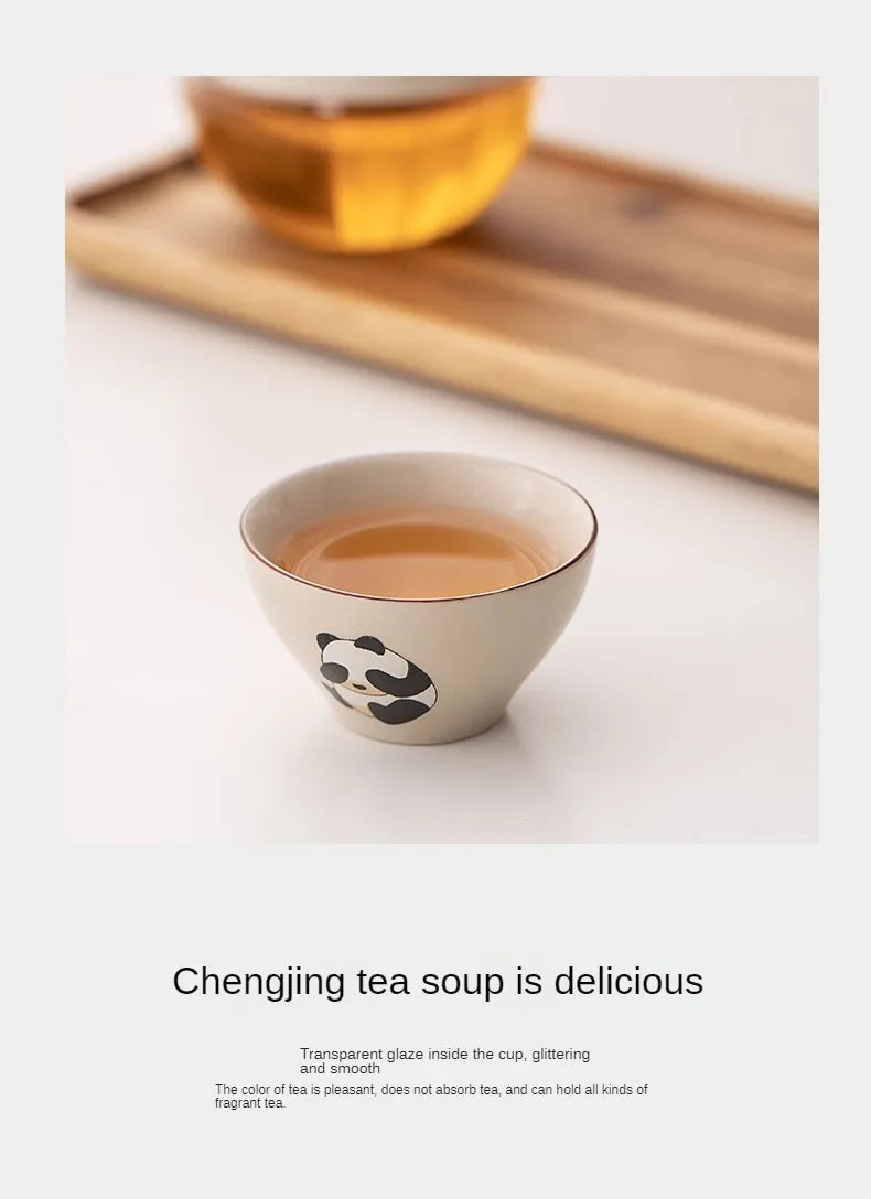 Travel Cute Little Panda Tea Pot Quick Cup Tea Set