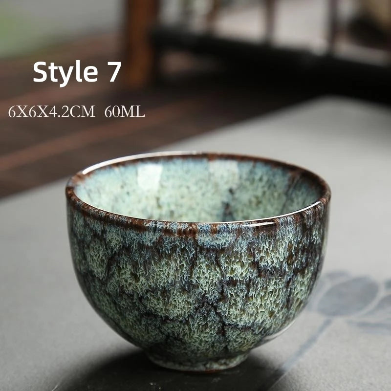 1pcs Mini Tea Bowl Kiln Transformation Ceramic Tea Cup Chinese Kung Fu Teacup Espresso Coffee Cups Household Afternoon Teacups
