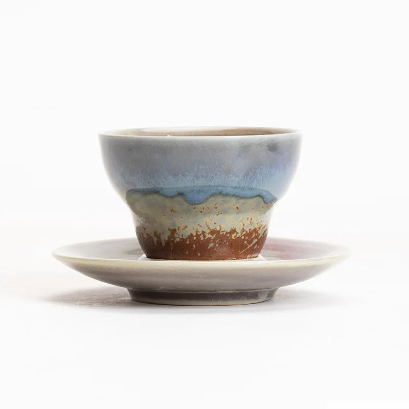 Chinese Retro Coffee Cups and Saucers Concentrated Latte Flower Cups Ceramic Cups Creative Coffee Cups Household Tea Sets