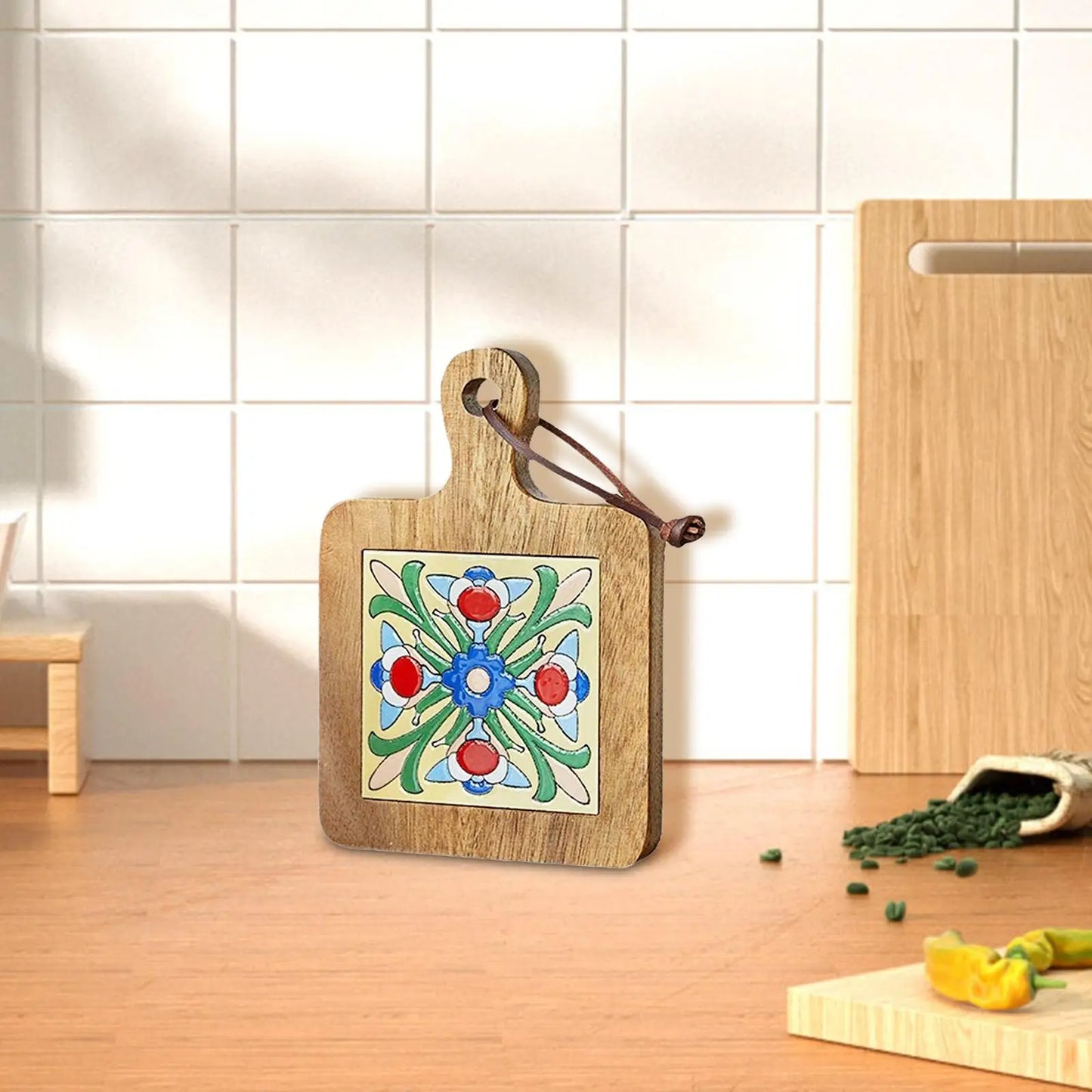 Wood Tiles Pot Mat Novelty Heat Resistant for Hot Tea Coffee Restaurants