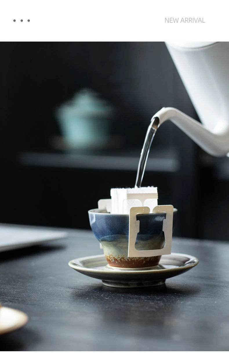 Chinese Retro Coffee Cups and Saucers Concentrated Latte Flower Cups Ceramic Cups Creative Coffee Cups Household Tea Sets