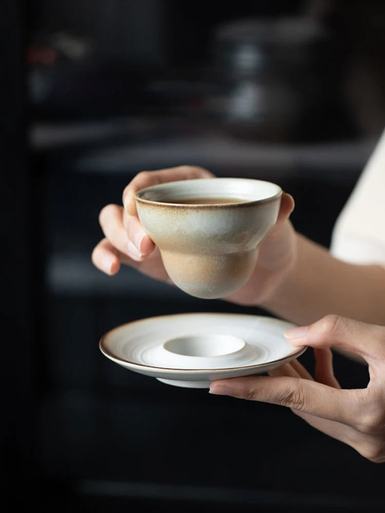 Chinese Retro Coffee Cups and Saucers Concentrated Latte Flower Cups Ceramic Cups Creative Coffee Cups Household Tea Sets