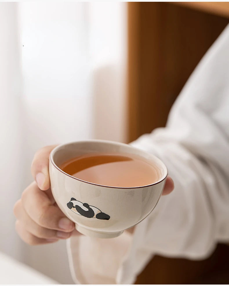 Travel Cute Little Panda Tea Pot Quick Cup Tea Set