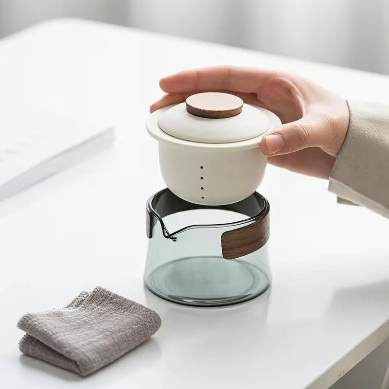 Teapot and Tea Cup Set Kit Household Tea Making Travel Tea Set Outdoor Portable Bag Chinese Tea Set Supplies 1 Bowl 3 Cup