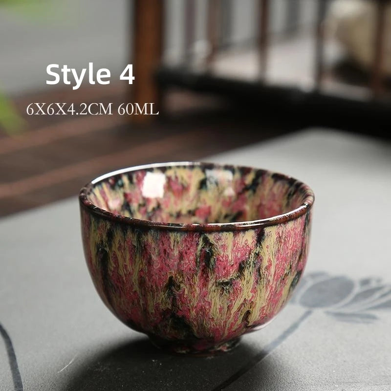 1pcs Mini Tea Bowl Kiln Transformation Ceramic Tea Cup Chinese Kung Fu Teacup Espresso Coffee Cups Household Afternoon Teacups