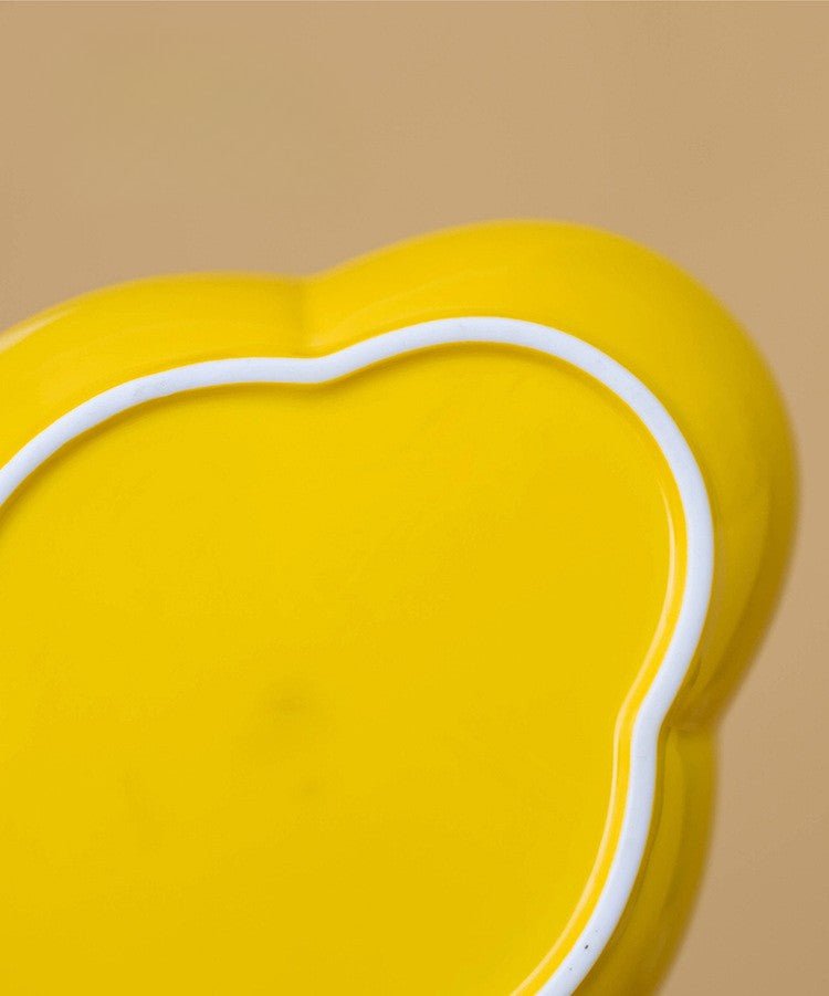 Handmade Ceramic Yellow Glaze Tea Tray - Dehua Origin - Moonlight Friday