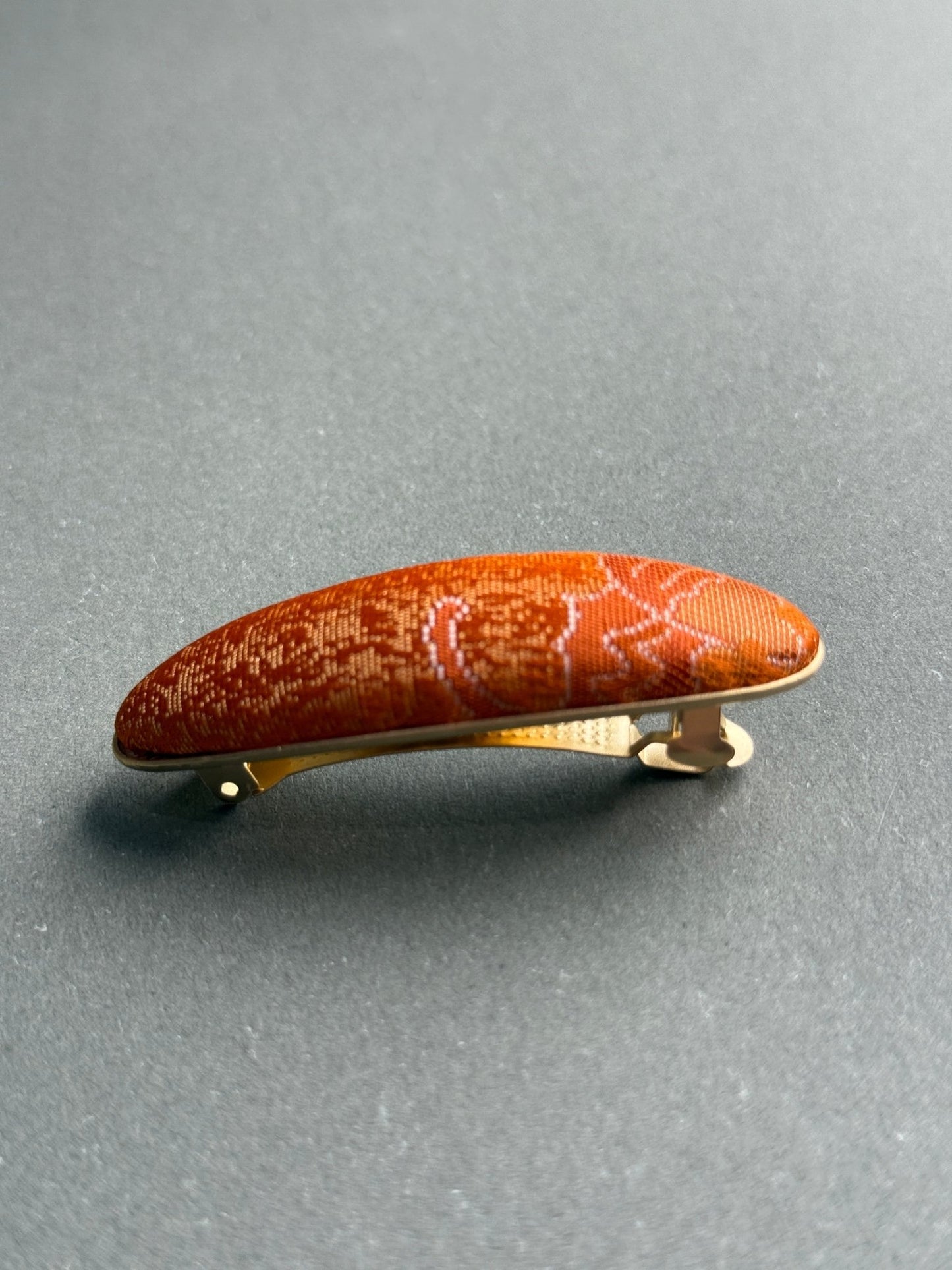 Song Jin Hair Clip Oval Shape Fresh Orange Traditional Pattern - Moonlight Friday