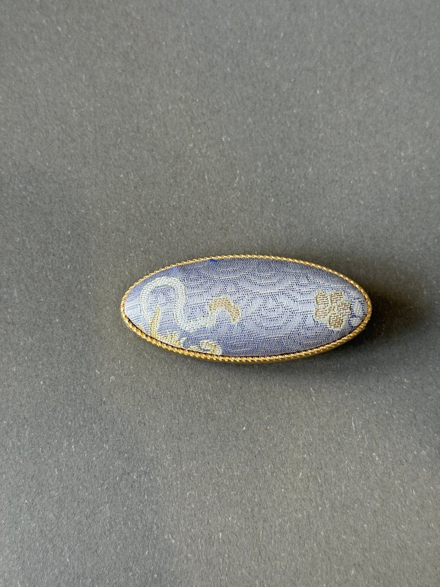 Song Jin Hair Clip Oval Shape Purple Little Flower Traditional Pattern - Moonlight Friday
