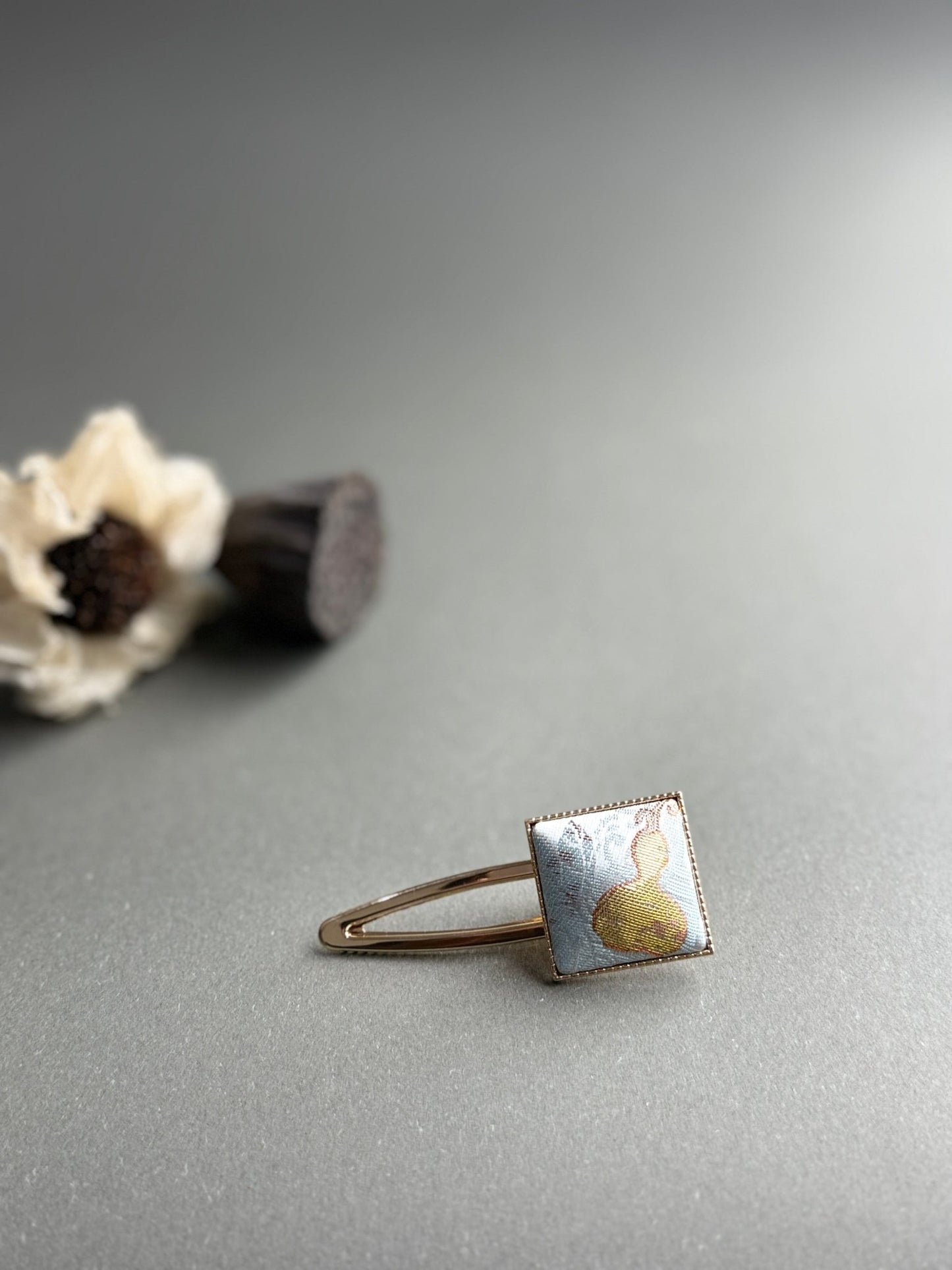 Song Jin Hair Clip Square Shape HuLu Pattern Traditional Style - Moonlight Friday