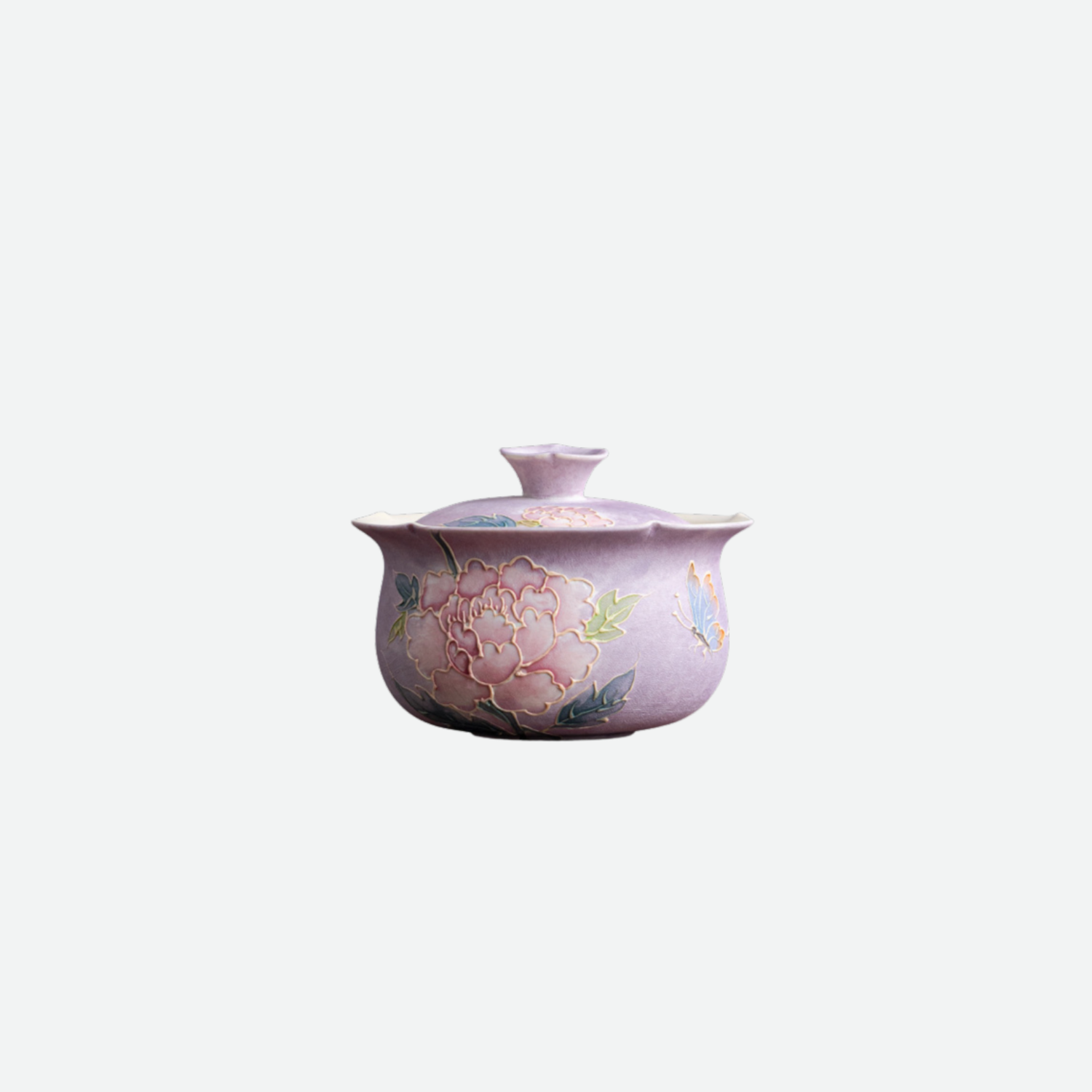 Purple Floral Gaiwan
