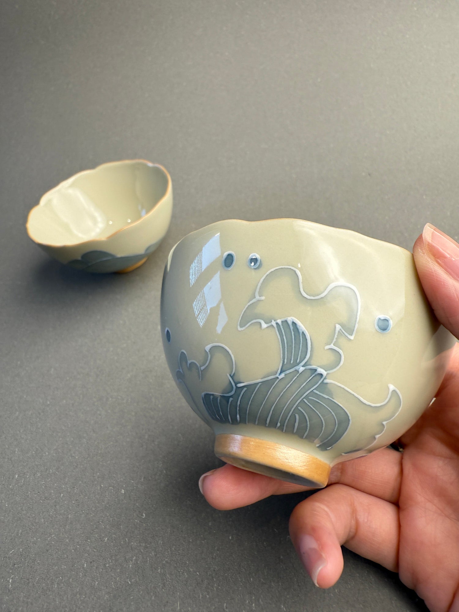 Pair of Floral Rim Teacups - Moonlight Friday