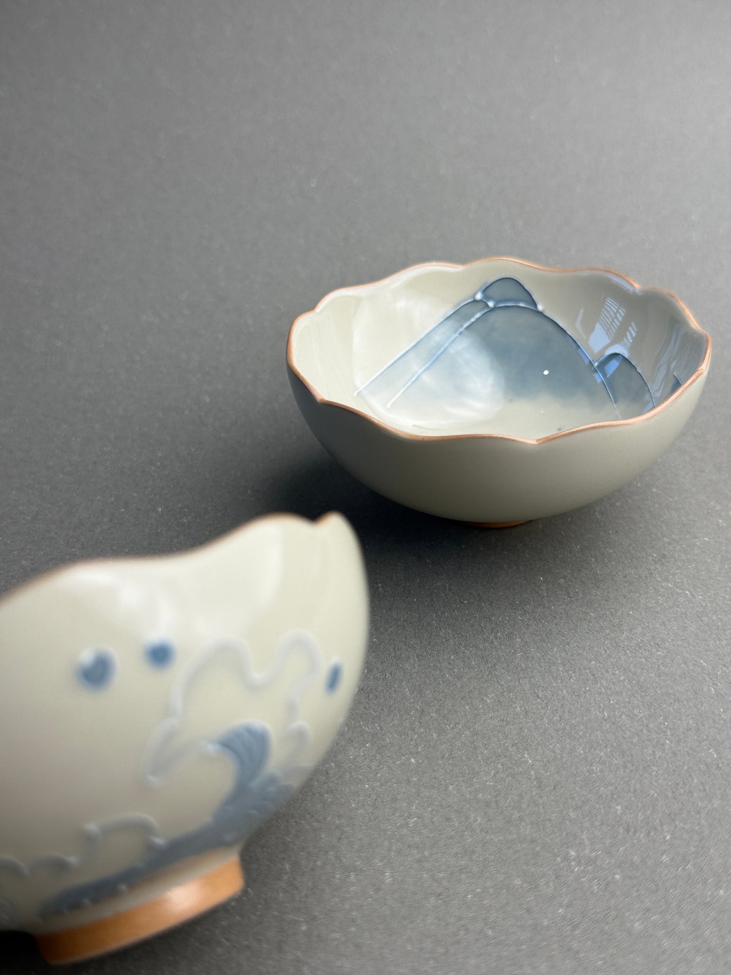 Pair of Wide Rim Teacups - Moonlight Friday