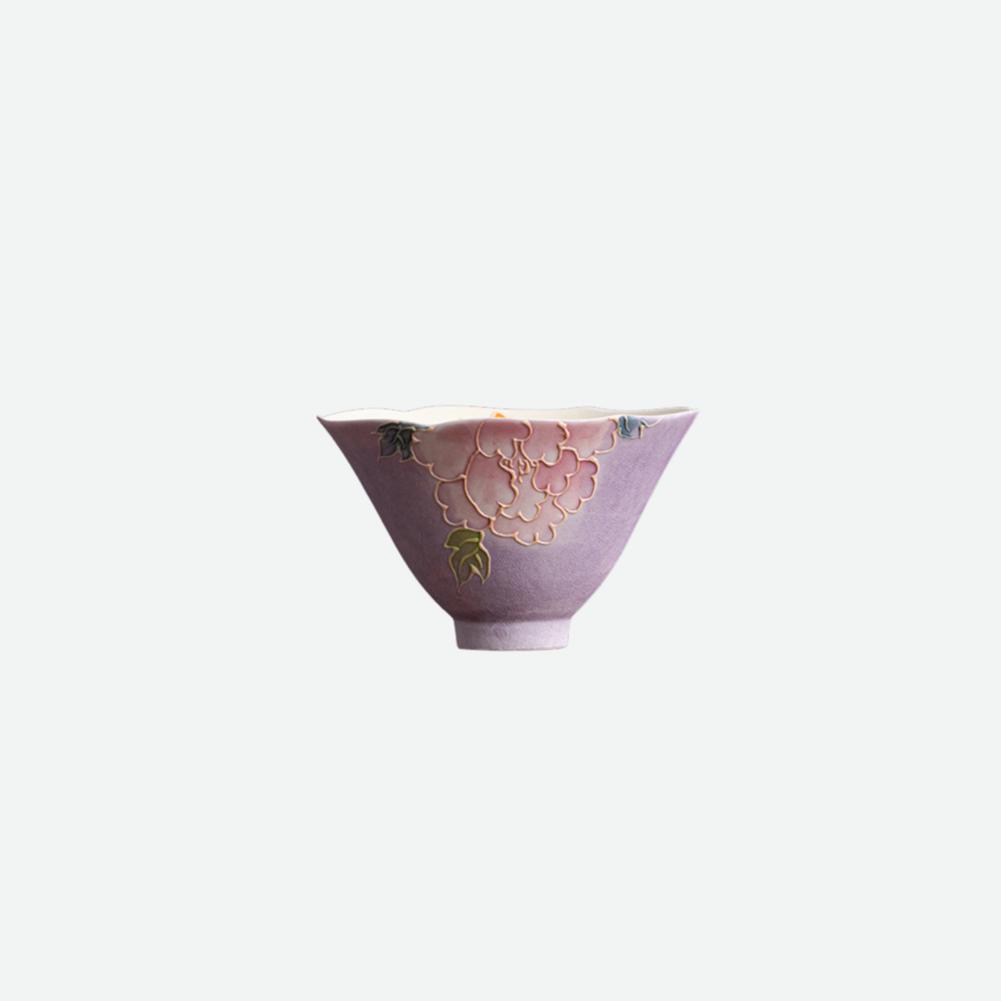 Purple Floral Bamboo Hat Cup