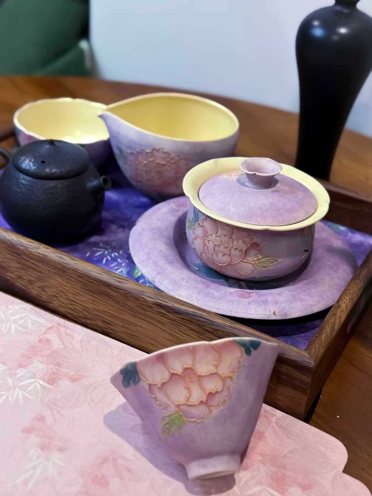 Purple Floral Tea Set
