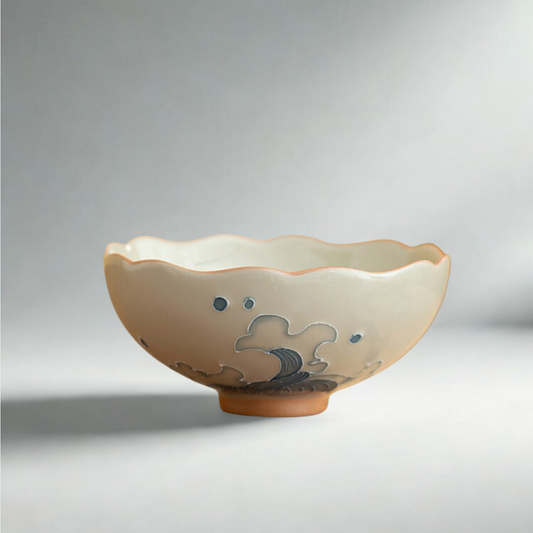 Mountains and Seas Hand-painted pair cups -- Wide Rim Cup