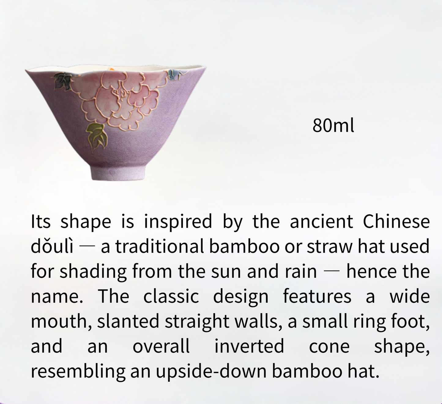 Purple Floral Bamboo Hat Cup