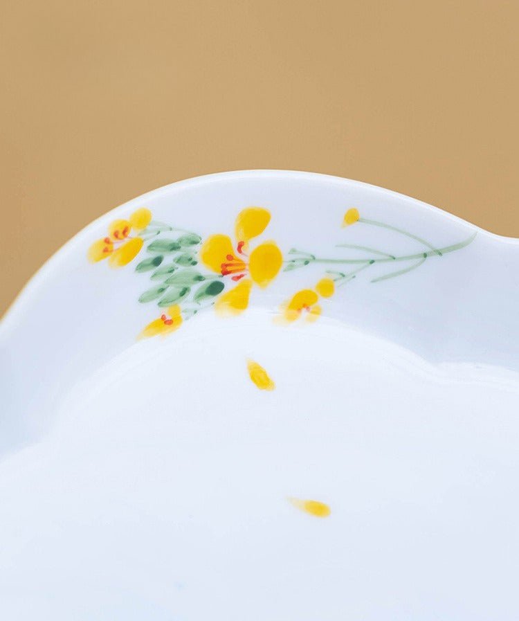 Handmade Ceramic Yellow Glaze Tea Tray - Dehua Origin - Moonlight Friday