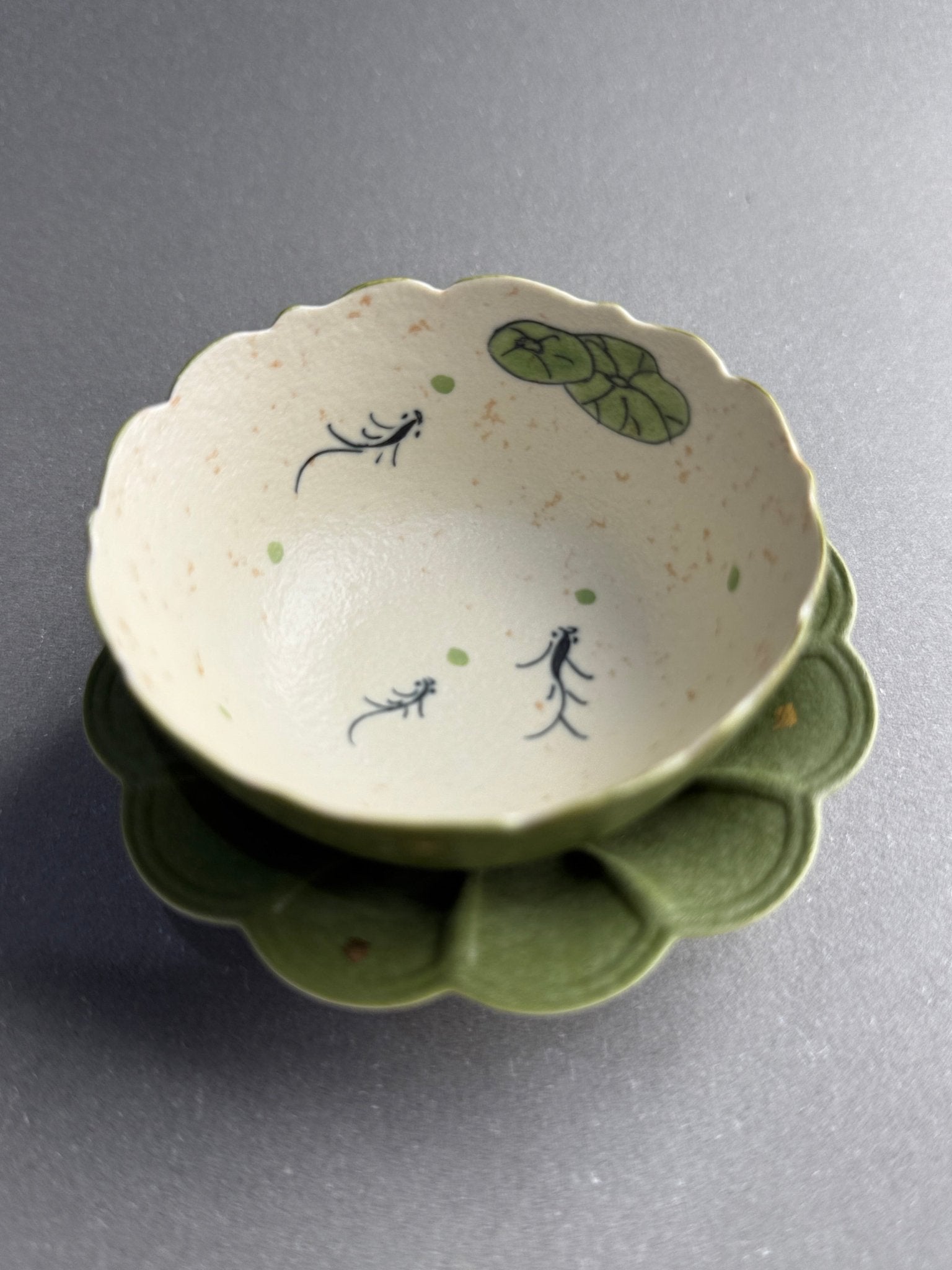 Lotus Pond Green Tea Cup & Tray Set - Moonlight Friday