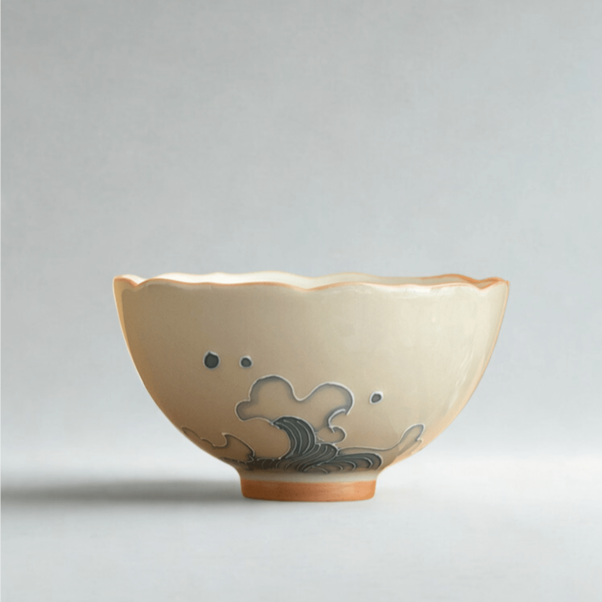 Mountains and Seas Hand-painted pair cups -- Floral Rim Cup - Moonlight Friday