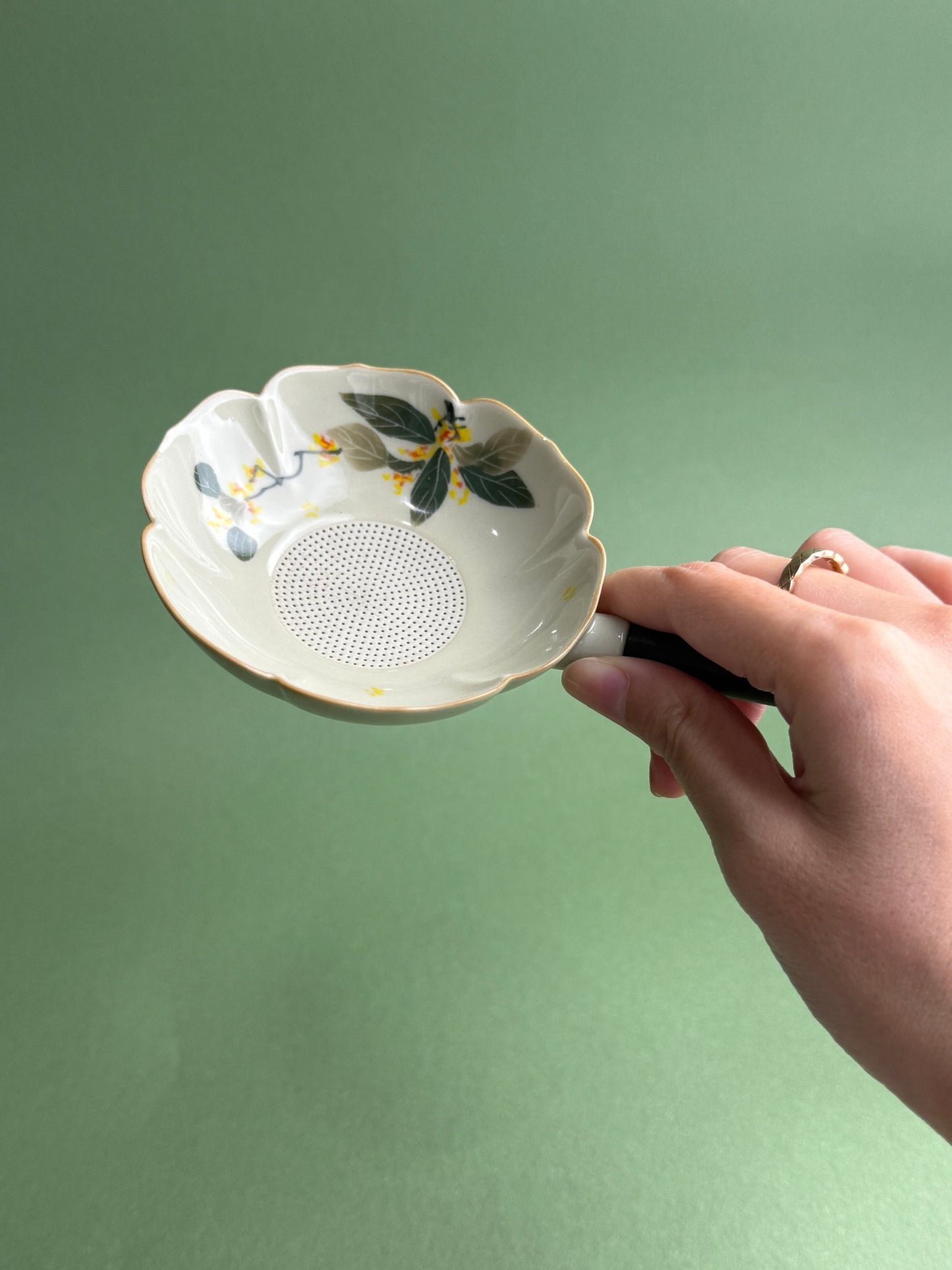 Plant Ash Wooden Handle Tea Strainer - Moonlight Friday
