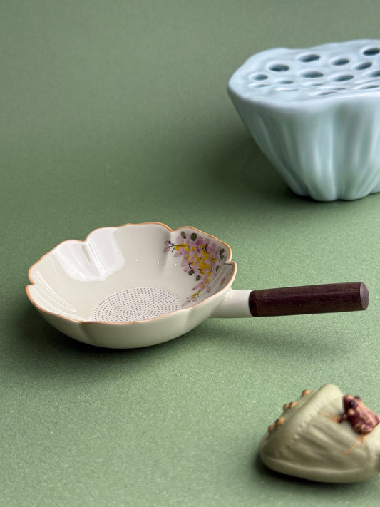 Plant Ash Wooden Handle Tea Strainer - Moonlight Friday