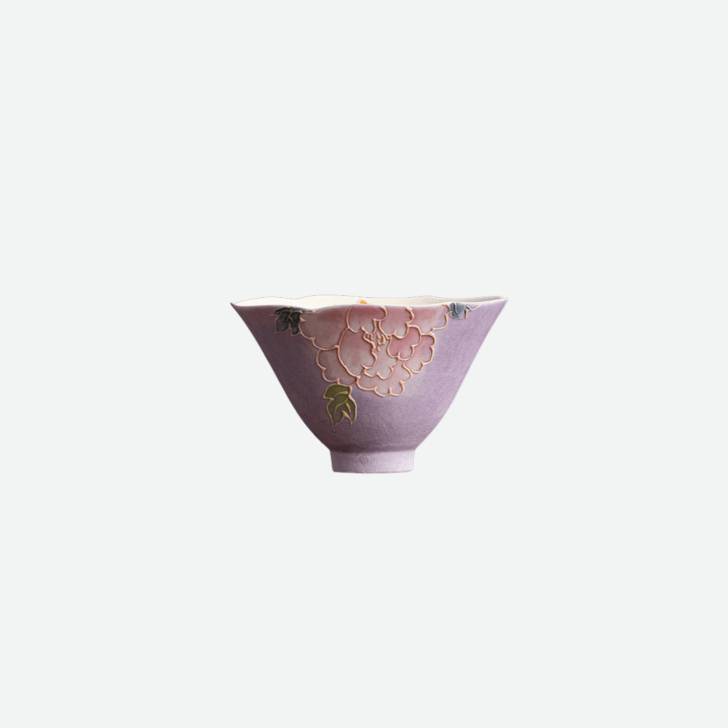 Hand-Painted Rustic Bamboo Hat Cup, Coarse Pottery, Dehua, China - Elegant Relief Sculpture Design - Moonlight Friday