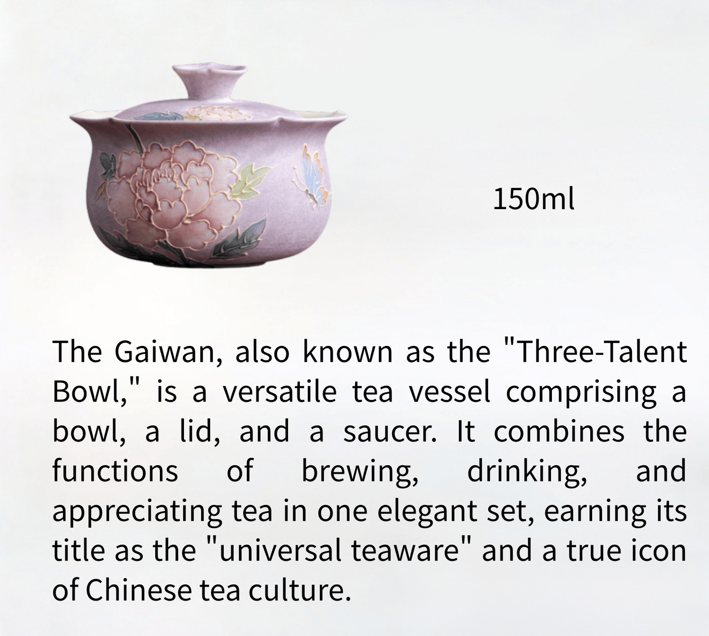 150ml Gaiwan Tea Set, Hand-Painted Rustic Elegance with Relief Sculpture Design - Moonlight Friday
