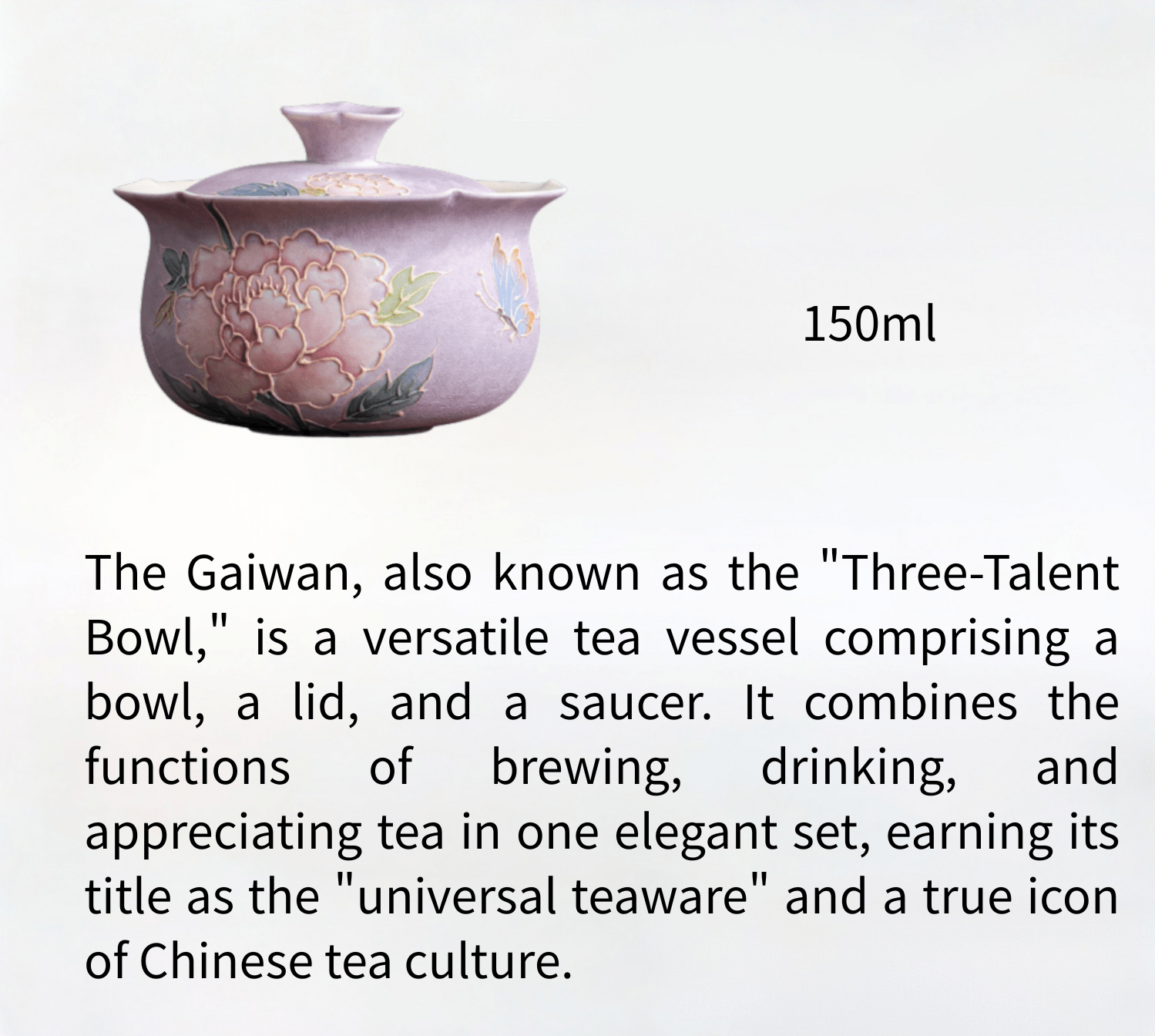 150ml Gaiwan Tea Set, Hand-Painted Rustic Elegance with Relief Sculpture Design - Moonlight Friday