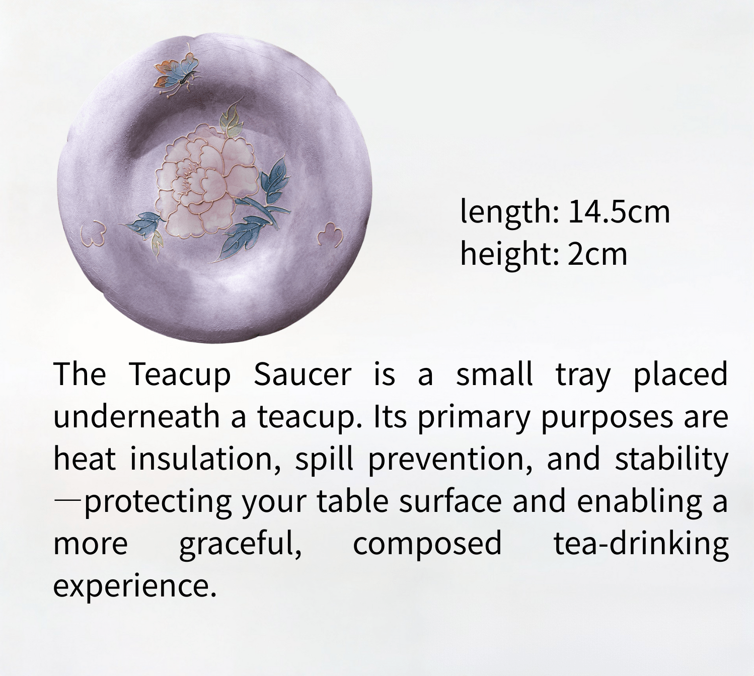Rustic Saucer: 14.5cm Coarse Pottery, Hand-Painted Design, Relief Sculpture Technique - Moonlight Friday