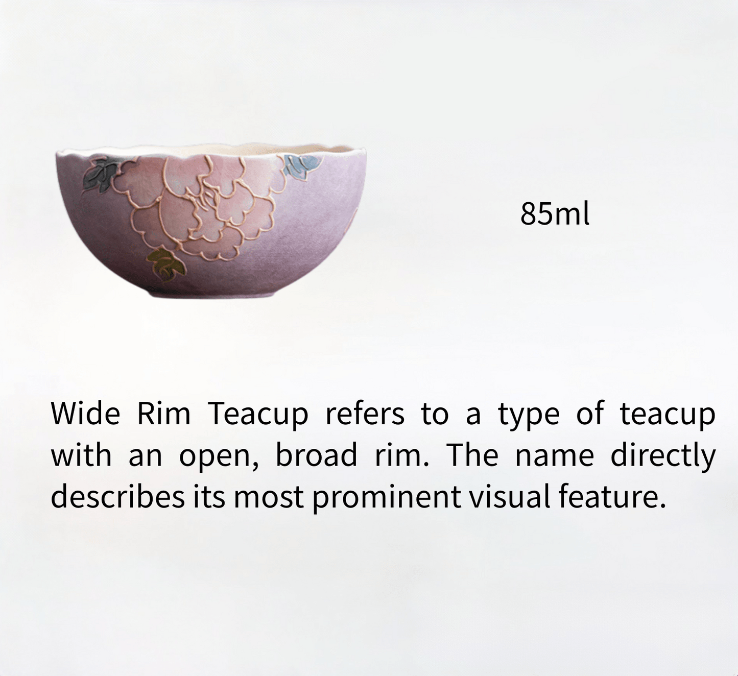 85ml Dehua Wide Rim Cup - Rustic Hand-Painted Earthenware - Moonlight Friday