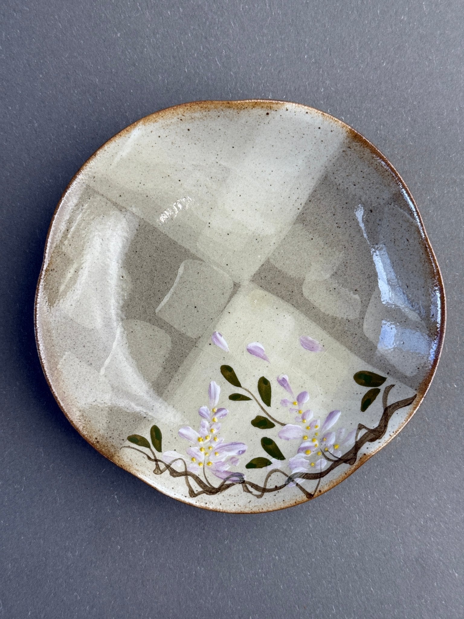 Raw Ore Clay Hand - Painted Wisteria Coffee Cup & Saucer Set - Moonlight Friday