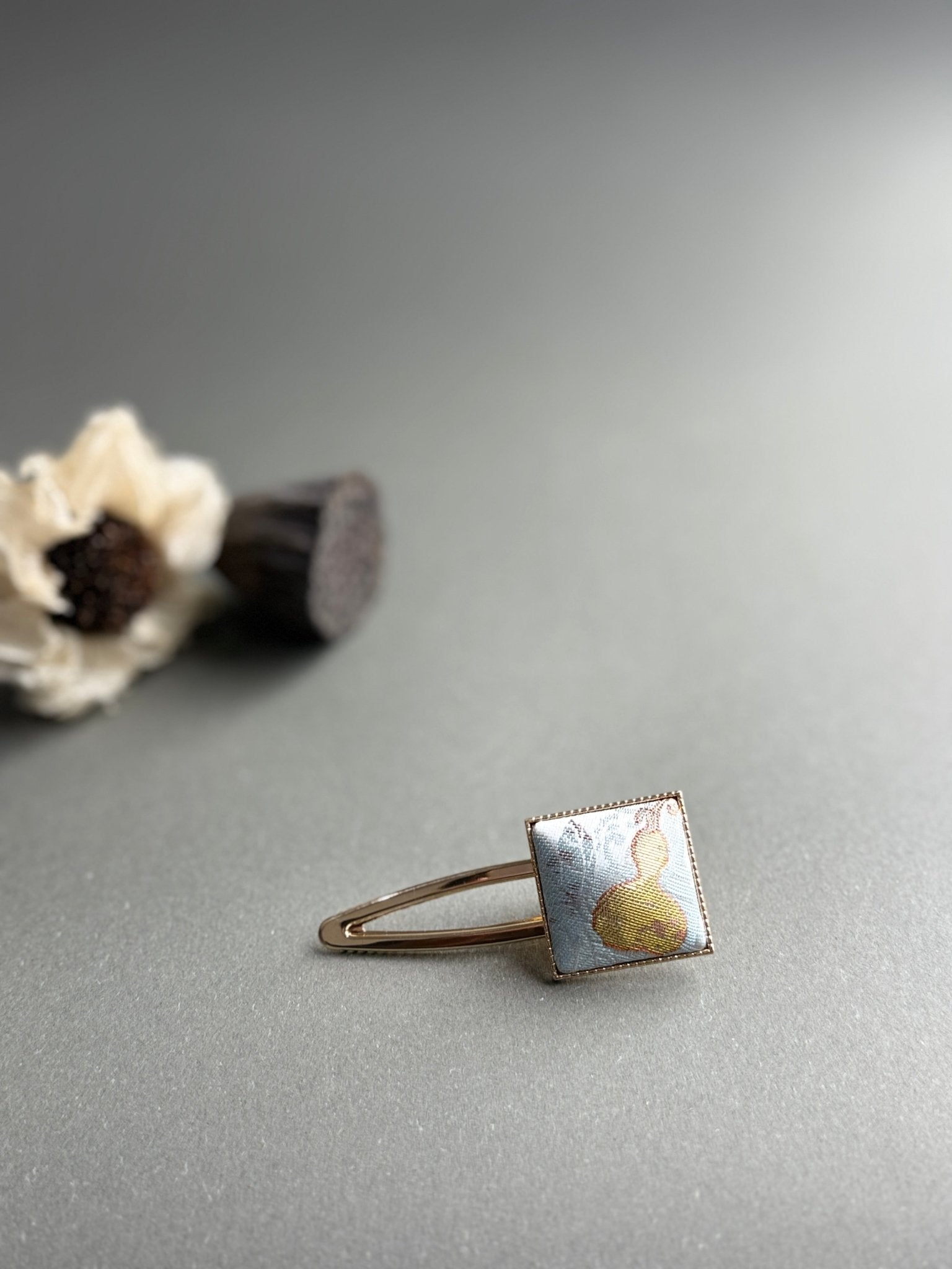 Song Jin Hair Clip Square Shape HuLu Pattern Traditional Style - Moonlight Friday
